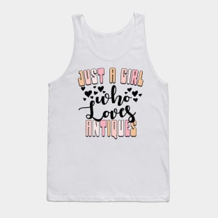 Just a Girl Who Loves Antiques Cute Pastel Colors Tank Top